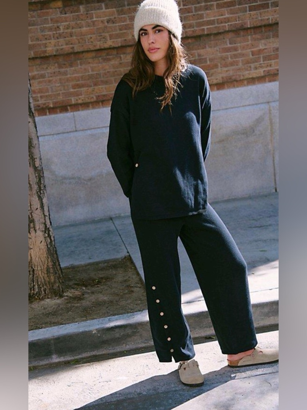 Free People Button Up Sweater Set, Blue Heather, MED , NWT - Picture 3 of 9
